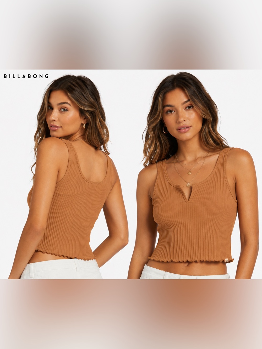 Billabong Notch Tank Ribbed Tank Top Chestnut Brown NWOT Multiple Sizes